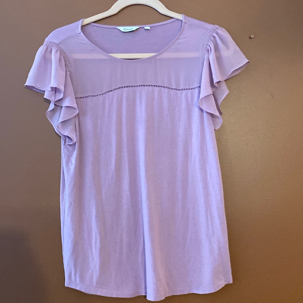 Lilac coloured T-shirt/blouse by Reitmans in size small.
